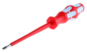 Wkrętak izolowany rozmiar końcówki: 3,5 x 0,6 mm, grot Płaska Wera długość ostrza: 100 mm Wkrętak izolowany