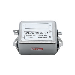 Filtr sieciowy 10A 1-fazowy 470kΩ 115/250 V AC 50 → 60Hz 2 x 1,0mH RS PRO Montaż w obudowie