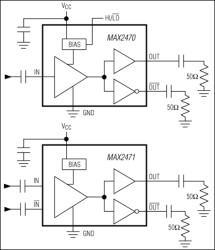 10MHz to 500MHz, VCO Buffer Amplifiers with Differential Outputs