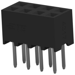 Socket header, 8 pole, pitch 2 mm, straight, black, 2314820-8
