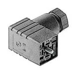 Gniazdo kablowe zaworowe typ C przyłączeniowe z centralną śrubą M2,5x27 3 + PE PG 7 tłumik kablowy GDSN 307 grau