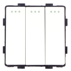 Moduł - Włącznik światła potrójny - biały - Tawoia Glass