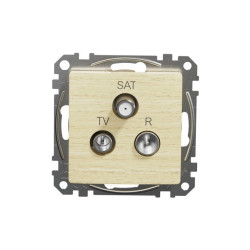 Gniazdo R/TV/SAT końcowe (4dB), brzoza, efekt drewna, Sedna Design i Elements SDD180481