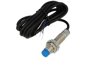 Czujnik; indukcyjny; LM12-3004NC; NPN; NO/NC; 4mm; 6÷36V; DC; 200mA; cylindryczny metalowy; fi 12mm; 55mm; wysunięty; z przewode