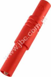 LAS S G RT Wtyk bezpieczny (tuleja stała) 4mm prosty, przyłącze przykręcane, 24A, czerwony, Hirschmann, 934097101, LASSGRT