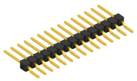 Pin header, 15 pole, pitch 2.54 mm, straight, black, 10050526