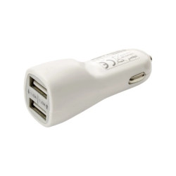 Ładowarka samochodowa 2xUSB 2,1A biała CLT724