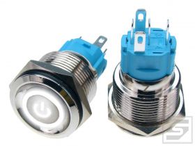 Przycisk LB19MP/LED:W 9-24VDC POWER biały; 19mm; monostabilny; 3A/250V