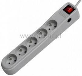 Filtr sieciowy 5.0m 5xGN +0 ARC-5 + wył.( szary