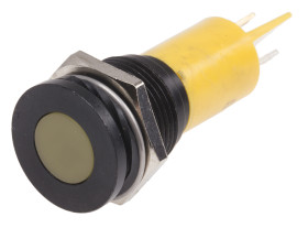 Lampka kontrolna do montażu panelowego 12V, Żółta 16mm LED Końcówka lutownicza RS PRO