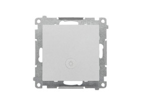 SIMON 55 Wyłącznik zwierny przycisk „światło” z podświetleniem LED szybkozłącza aluminium mat TS1L.01/143 KONTAKT SIMON