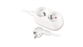 Przedłużacz 2-Gniazda Z/U 16A 3M /Omy 3X1/ Biały Ps-270/1,5/3,0