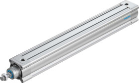 Siłownik pneumatyczny z tłoczyskiem skok: 500mm Festo Ø 63mm dwustronnego działania Action 693.1mm z amortyzacją