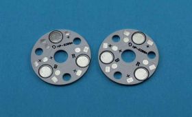 BAZA ALU 3xLED 1W 32mm RGB BIAŁA