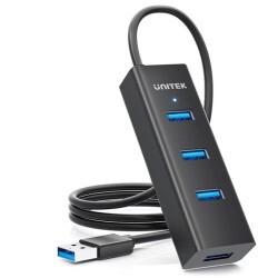OUTLET_1: Aktywny hub USB Unitek 4w1 5Gbps z zasilaniem przez USB-C