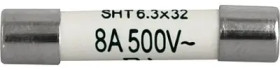 Microfuse 6.3 x 32 mm, 6.3 A, T, 400 V (DC), 500 V (AC), 1.5 kA breaking capacity, 8020.5019