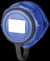 20351-9B Panel-mounted socket, oval, with cap and strap, IP66/68
