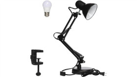 Lampka Biurkowa Czarna E27 Z Klipsem Kreślarska Ajj-Lb-E27 Tradelectra