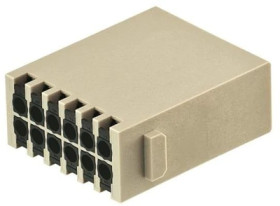 Pin contact insert, DD, 12 pole, equipped, spring connection, 09140122634