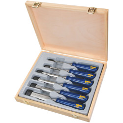 IRWIN® Marples® TM444/S6 Bevel Edge Chisel Blue Chip Handle Set, 6 Piece