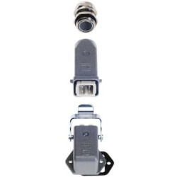 Obudowa metalowa złącza HAN-KIT 3A 3+PE męski+żeński 230/400V 10A Han A wejście proste kątowe (gniazdo) M20 10200030003