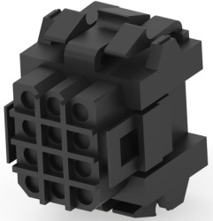 Plug housing, 12 pole, pitch 5 mm, straight, black, 207017-1