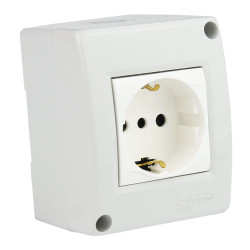 Gniazdo natynkowe szare IP40 M-L Schuko 1470.D