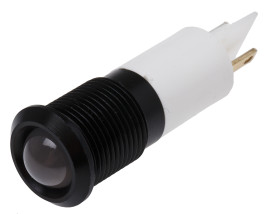 Lampka kontrolna do montażu panelowego 220V ac, biała 14mm LED Faston, oczko lutownicze RS PRO