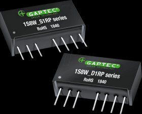 1S8W_1205S1RP DC/DC converter, 1 W, 5 V, SIL 8