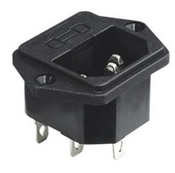 Wtyk AC - IEC z gn. bezpiecznika , montażowy