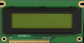 DEM 08172 SYH-PY LCD module, 1x8, H:10.8mm, ge/gn, w.Bel.