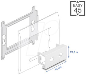 81433 Easy 45 module cover hole 2 x M8, 45 x 22.5 mm