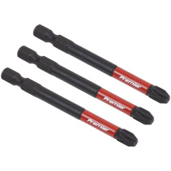 Sealey AK8256 Phillips #3 Impact Power Tool Bits 75mm - 3pc
