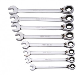 Zestaw kluczy płasko-oczkowych z grzechotką Komplet kluczy płasko-oczkowych z grzechotką SAM 8 → 19 mm 8 szt.