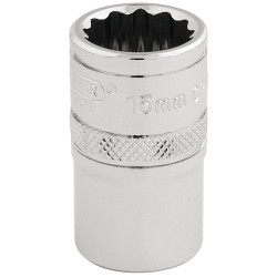 Draper Expert 33136 1/2&quot; Sq. Dr. Hi-Torq&#xAE; 12 Point Socket (15mm)