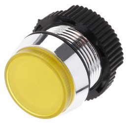 Lampka kontrolna do montażu panelowego 24 → 28V, Żółta 16mm LED Chrom Signal Construct