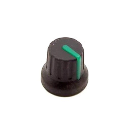 Gałka z kołnierzem, oś 6mm, fi16x14mm, zielona