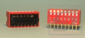 DIP switch 8 poz. przełącznik piano RoHS czerwony