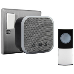 Uni-Com 98477GB &#x2B; W96001 Plug-in Door Chime, Black