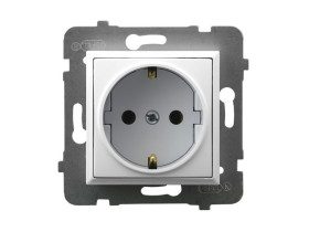 ARIA Gniazdo pojedyncze z uziemieniem schuko biały GP-1US/m/00 OSPEL