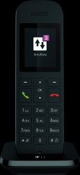40844150 DECT handset with charging cradle, black