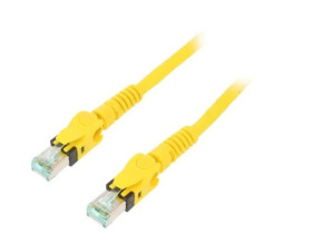 Patch cord S/FTP 6a linka Cu PUR żółty 3m 27AWG Żyły: 8 09488585745030