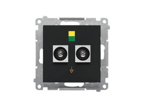 SIMON 55 Gniazdo ekwipotencjalne podwójne czarny mat TGEK2.01/149 KONTAKT SIMON