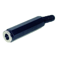 TruComponents 202652 6.35 mm audio jack Connector, straight,Pins:3 Stereo Black