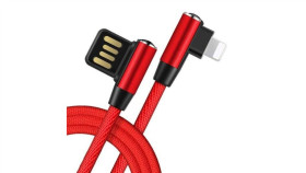 Kabel Usb - Lightning Kątowy Czerwony 1M Lb0151 Libox