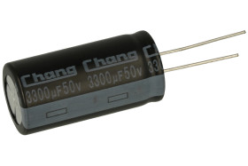 Kondensator; elektrolityczny; 3300uF; 50V; RL1H332MM350A00CE0; fi 18x35mm; 7,5mm; przewlekany (THT); luzem; Changzhou Huawei Ele