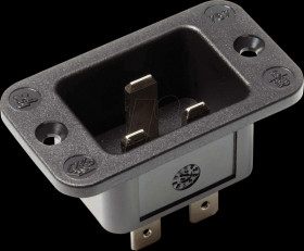 917.173 IEC320 C20 appliance inlets, black, thermoplastic, screw connect