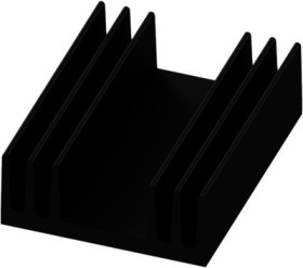Extruded heatsink, (L x W x H) 37.5 x 29 x 11.5 mm, 15.7 to 6.8 K/W, black anodized, 10018936
