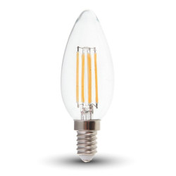 Żarówka LED E14 świeczka C35 przezroczysta filament 4W 400lm 3K VT-1986 SKU214301 V-Tac