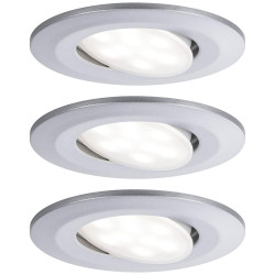 Paulmann 99933.0 Calla 3-Piece LED Bathroom Recessed Light Set Matt Chrome